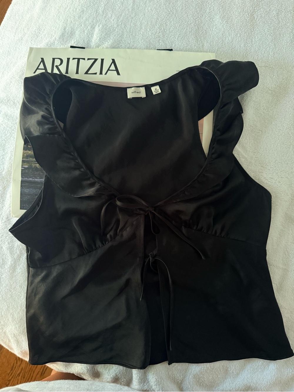 Wilfred Black Ruffle Tie-Front Camisole